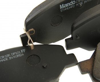 1 789 р. Колодки тормозные передние (4шт.) MANDO Hyundai Santa Fe CM дорестайлинг (2006-2009)  с доставкой в г. Чебоксары. Увеличить фотографию 2