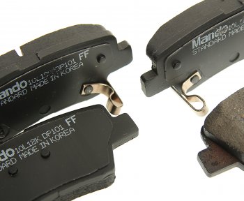 1 999 р. Колодки тормозные задние (4шт.) MANDO KIA Opirus (2002-2010)  с доставкой в г. Чебоксары. Увеличить фотографию 2