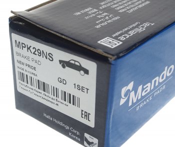 1 399 р. Колодки тормозные передние (4шт.) MANDO KIA Rio 2 JB дорестайлинг, хэтчбэк 5 дв. (2005-2009)  с доставкой в г. Чебоксары. Увеличить фотографию 2