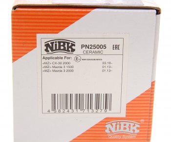 3 899 р. Колодки тормозные передние (4шт.) NIBK Mazda 3/Axela BP хэтчбэк (2019-2025)  с доставкой в г. Чебоксары. Увеличить фотографию 4