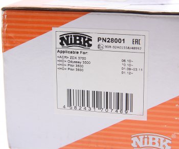 4 499 р. Колодки тормозные передние (4шт.) NIBK Honda Pilot YF1 дорестайлинг (2002-2005)  с доставкой в г. Чебоксары. Увеличить фотографию 4