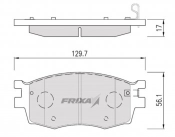 Колодки тормозные передние (4шт.) HANKOOK FRIXA KIA Rio 3 QB хэтчбек 5 дв. рестайлинг (2015-2017)
