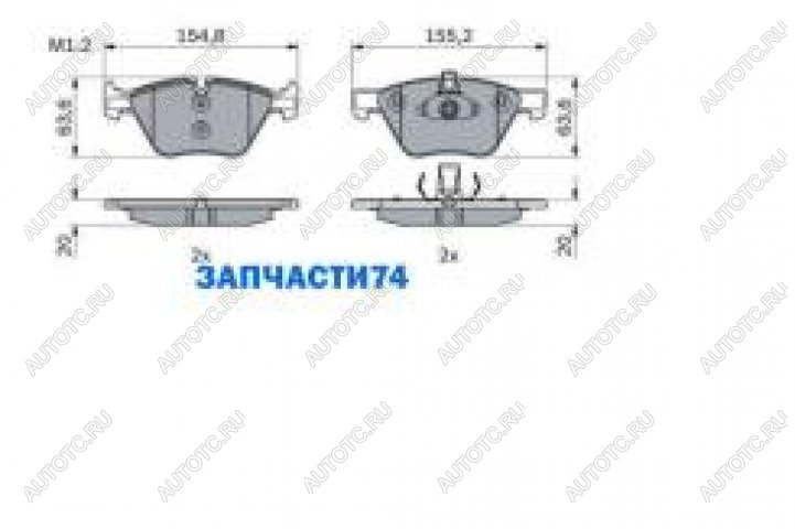 5 199 р. Колодки тормозные передние (4шт.) BOSCH BMW 3 серия E90 седан дорестайлинг (2004-2008)  с доставкой в г. Чебоксары