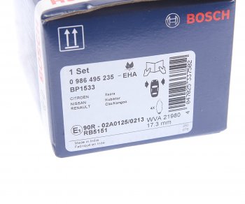 1 399 р. Колодки тормозные передние (4шт.) BOSCH Renault Kangoo KC 1- дорестайлинг (1997-2003)  с доставкой в г. Чебоксары. Увеличить фотографию 4