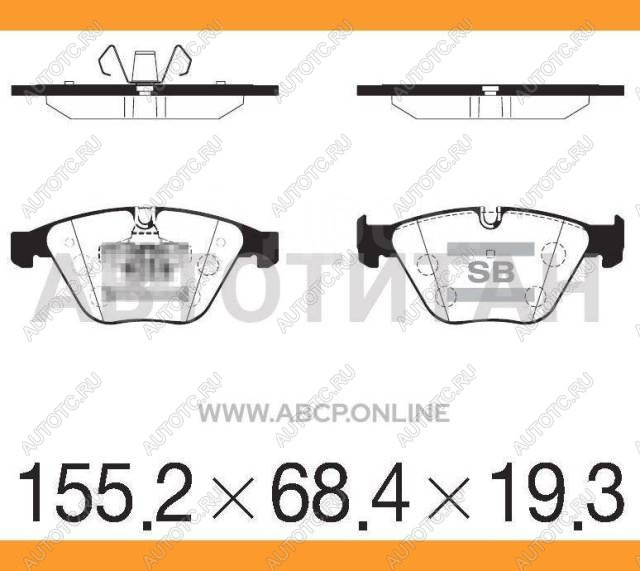 2 989 р. Колодки тормозные передние (4шт.) SANGSIN BMW 3 серия E90 седан дорестайлинг (2004-2008)  с доставкой в г. Чебоксары