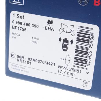3 599 р. Колодки тормозные задние 4шт. BOSCH Volkswagen Polo 5 седан дорестайлинг (2009-2015)  с доставкой в г. Чебоксары. Увеличить фотографию 3