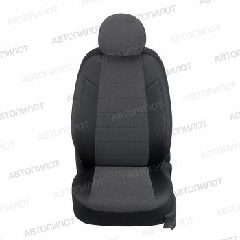 13 849 р. Чехлы на сиденья Велюр (раздел. 40/60 экокожа) Автопилот Jetta VS5 дорестайлинг (2019-2024) (черный/федерер)  с доставкой в г. Чебоксары. Увеличить фотографию 2