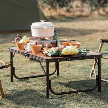 6 709 р. Стол туристический Naturehike алюминиевый, 90х60х37 см, складной, коричневый  nh20jj028-lretr  с доставкой в г. Чебоксары. Увеличить фотографию 2