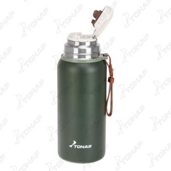 1 839 р. Термос ТОНАР 900ML хаки (пробка-ситечко, крышка-кружка, ремешок)  t-kd-7030-0.9  с доставкой в г. Чебоксары. Увеличить фотографию 4