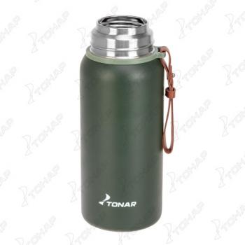 1 839 р. Термос ТОНАР 900ML хаки (пробка-ситечко, крышка-кружка, ремешок)  t-kd-7030-0.9  с доставкой в г. Чебоксары. Увеличить фотографию 3