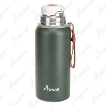 1 839 р. Термос ТОНАР 900ML хаки (пробка-ситечко, крышка-кружка, ремешок)  t-kd-7030-0.9  с доставкой в г. Чебоксары. Увеличить фотографию 2