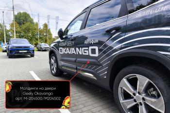 Молдинг двери задний левый Русская Артель Geely Okavango (2021-2025) (глянец под покраску)
