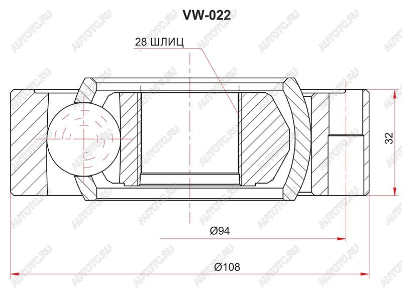 1 959 р. Шрус внутренний VW PASSAT B5 96-05AUDI A4A6 97-05 SAT VW-022  с доставкой в г. Чебоксары