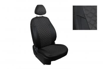 Чехлы на сиденье Алькантара ромб (с 2016г. экокожа) Seintex Chevrolet Spark M200,250 (2005-2010) (черный)