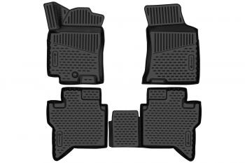 Коврики 3D в салон Element JAC T9 Pickup Double Cab (2021-2025) (черные)