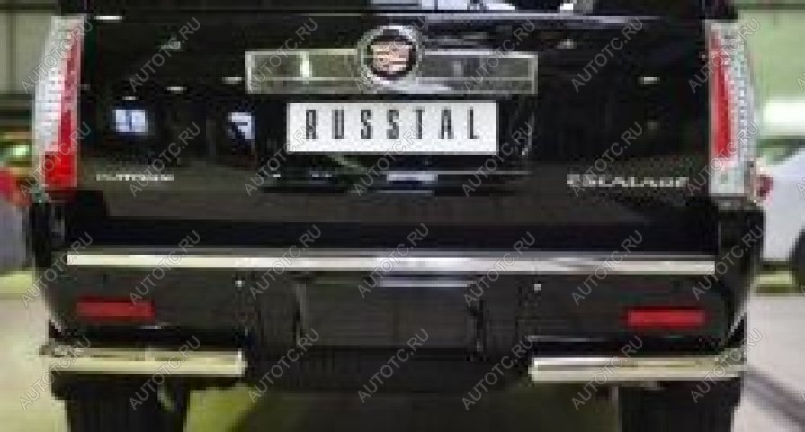 14 999 р. Защита заднего бампера уголки d57 (секции) Slitkoff Cadillac Escalade GMT926 джип 5 дв. короткая база (2006-2014) (нержавейка полированная)  с доставкой в г. Чебоксары