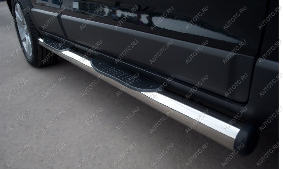 22 549 р. Пороги труба с накладками SLITKOFF Chevrolet Tahoe GMT900 5 дв. (2006-2013) (d76 мм)  с доставкой в г. Чебоксары
