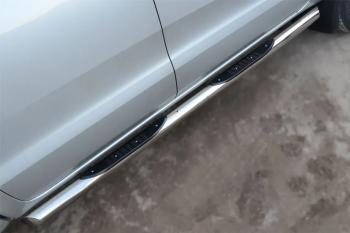 Пороги труба (с накладками) SLITKOFF Honda CR-V  RE1,RE2,RE3,RE4,RE5,RE7 (2007-2010) дорестайлинг
