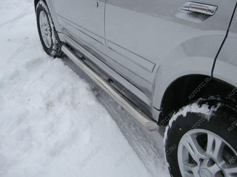 18 799 р. Пороги труба (d57) SLITKOFF Mitsubishi Outlander XL (CW)  дорестайлинг (2005-2009) (нержавейка, торцы - срез под 45 градусов)  с доставкой в г. Чебоксары