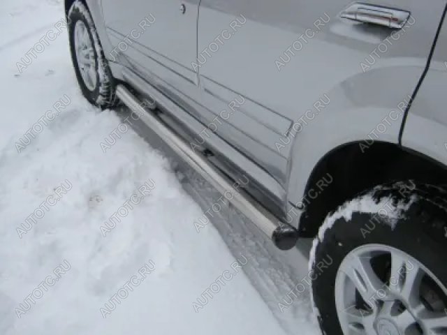 21 649 р. Пороги труба (d76) SLITKOFF Nissan Murano 2 Z51 рестайлинг (2010-2016) (нержавейка, на торцах пластиковые заглушки)  с доставкой в г. Чебоксары