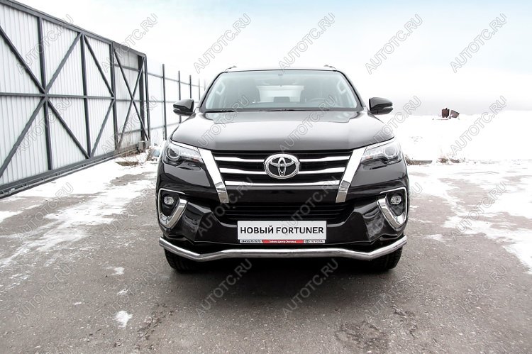 19 799 р. Защита переднего бампера d57 волна (TRD) Slitkoff Toyota Fortuner AN160 рестайлинг (2020-2025) (нержавейка полированная)  с доставкой в г. Чебоксары
