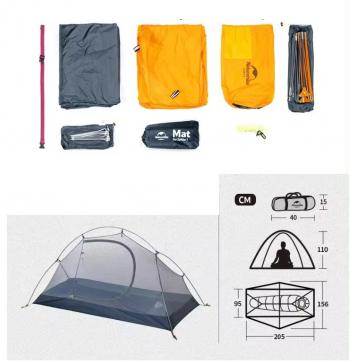 13 259 р. Палатка Naturehike Cycling Si 1-местная, алюминиевый каркас, сверхлегкая, янтарная  nh18a095-d-aye  с доставкой в г. Чебоксары. Увеличить фотографию 8