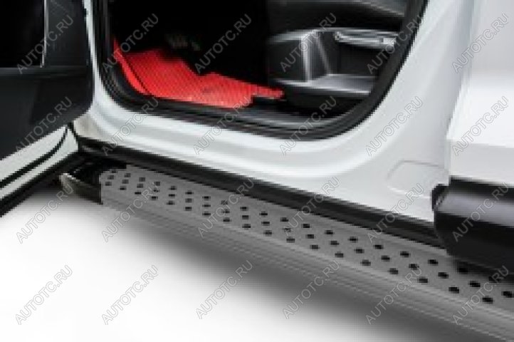 21 849 р. Пороги алюминиевые Standart SLITKOFF Ford Kuga 2 рестайлинг (2016-2019) (Grafit)  с доставкой в г. Чебоксары