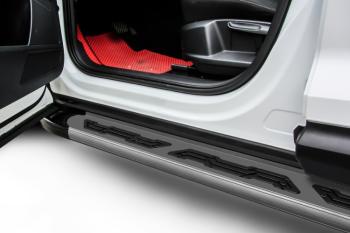 Пороги алюминиевые (гибрид) Alfa SLITKOFF INFINITI JX35 - QX60  L50 (Grafit)