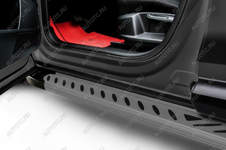 21 999 р. Пороги алюминиевые Elite SLITKOFF  KIA Soul  PS (2017-2019) рестайлинг (Grafit)  с доставкой в г. Чебоксары