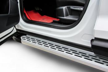 Пороги алюминиевые Premium SLITKOFF Лада Веста  SW 2181 - Веста Кросс  SW 2181 (Silver)