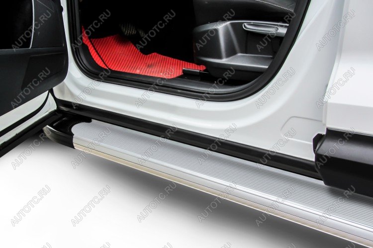 16 799 р. Пороги алюминиевые (TRD) Optima SLITKOFF  Toyota Fortuner  AN160 (2020-2025) рестайлинг (Silver)  с доставкой в г. Чебоксары