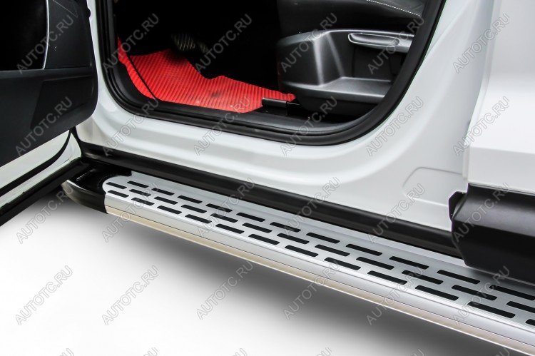 21 849 р. Пороги алюминиевые (TRD) Premium SLITKOFF  Toyota Fortuner  AN160 (2020-2025) рестайлинг (Silver)  с доставкой в г. Чебоксары
