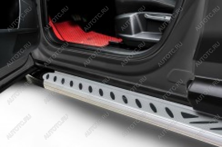 21 999 р. Пороги алюминиевые (TRD) Elite SLITKOFF  Toyota Fortuner  AN160 (2020-2025) рестайлинг (Silver)  с доставкой в г. Чебоксары