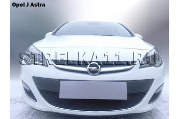 2 899 р. Защита радиатора Стрелка11 Стандарт Opel Astra J хэтчбек 5 дв.  рестайлинг (2012-2017) (черная)  с доставкой в г. Чебоксары. Увеличить фотографию 2