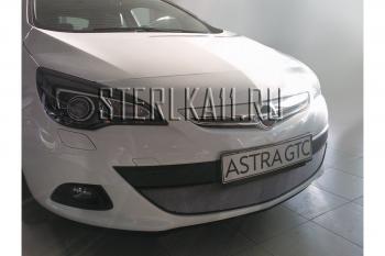 2 999 р. Защита радиатора Стрелка11 Стандарт Opel Astra J GTC (2011-2018) (черная)  с доставкой в г. Чебоксары. Увеличить фотографию 2