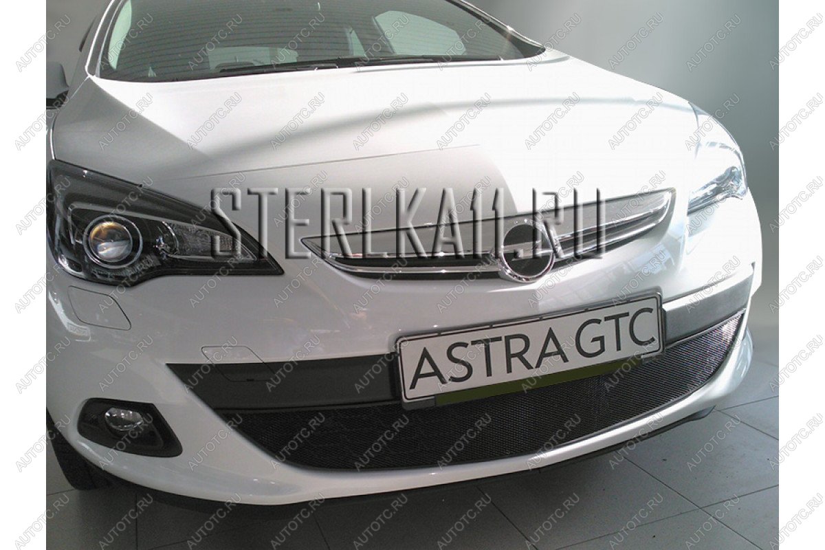 2 999 р. Защита радиатора Стрелка11 Стандарт Opel Astra J GTC (2011-2018) (черная)  с доставкой в г. Чебоксары