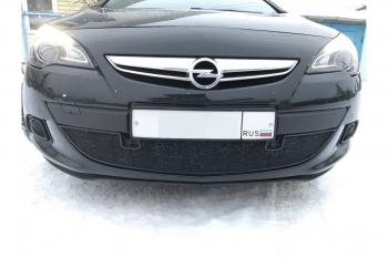 2 999 р. Защита радиатора Стрелка11 Стандарт Opel Astra J GTC (2011-2018) (черная)  с доставкой в г. Чебоксары. Увеличить фотографию 3