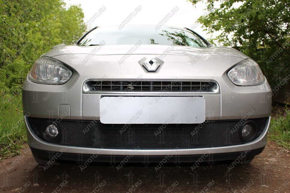 2 349 р. Защита радиатора (верх) Стрелка11 Стандарт Renault Fluence дорестайлинг (2010-2012) (черная)  с доставкой в г. Чебоксары