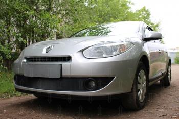 2 349 р. Защита радиатора (верх) Стрелка11 Стандарт Renault Fluence дорестайлинг (2010-2012) (черная)  с доставкой в г. Чебоксары. Увеличить фотографию 3