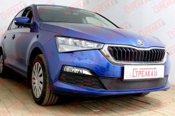 3 089 р. Защита радиатора (низ) Стрелка11 Стандарт Skoda Rapid MK2 (2019-2025) (черная)  с доставкой в г. Чебоксары. Увеличить фотографию 2