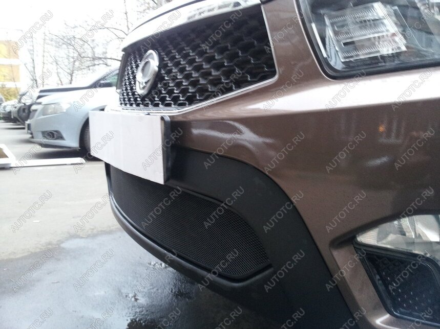 2 899 р. Защита радиатора Стрелка11 Стандарт SSANGYONG Actyon Sport (2012-2025) (черная)  с доставкой в г. Чебоксары