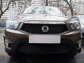 2 899 р. Защита радиатора Стрелка11 Стандарт SSANGYONG Actyon Sport (2012-2025) (черная)  с доставкой в г. Чебоксары. Увеличить фотографию 2