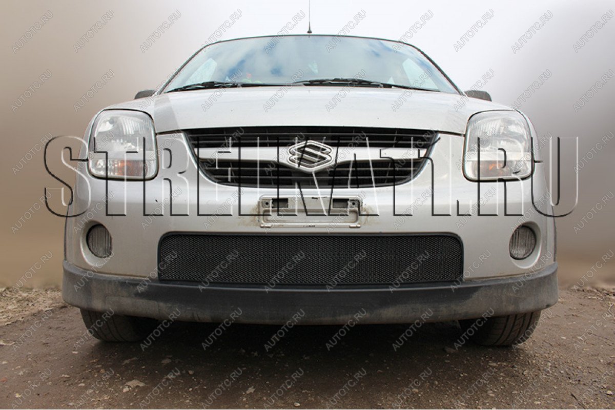2 899 р. Защита радиатора Стрелка11 Стандарт Suzuki Ignis (2003-2008) (черная)  с доставкой в г. Чебоксары
