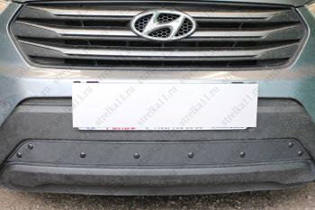 Зимняя заглушка решетки радиатора Стрелка11 Hyundai Creta GS рестайлинг (2019-2021) (черная)
