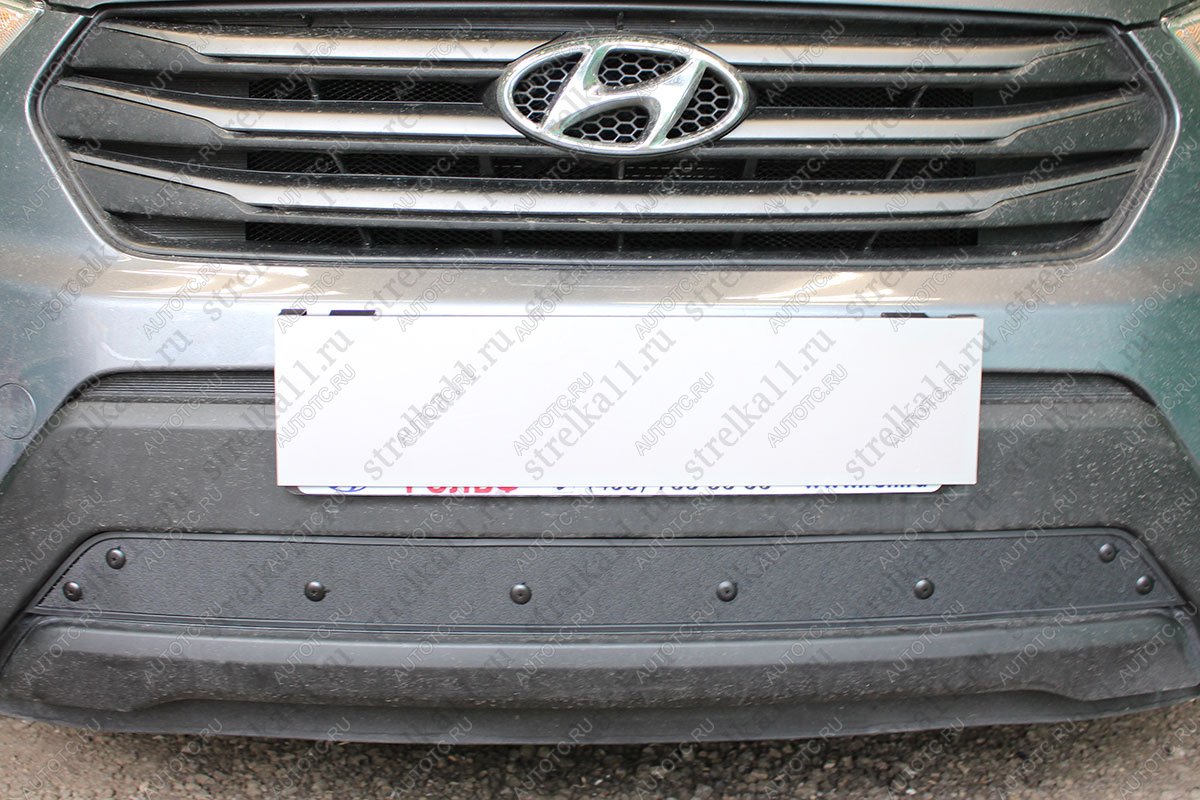 759 р. Зимняя заглушка решетки радиатора Стрелка11 Hyundai Creta SU (2020-2022) (черная)  с доставкой в г. Чебоксары