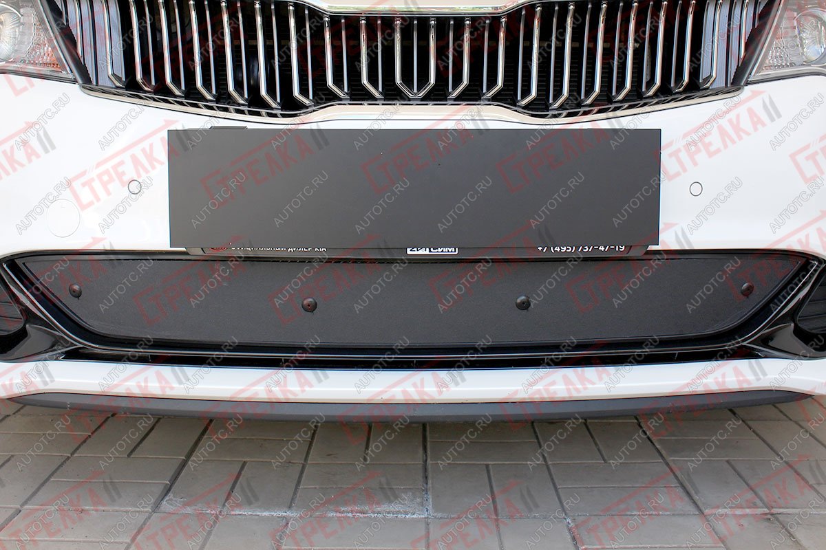 759 р. Зимняя заглушка решетки радиатора (низ) Стрелка11 KIA Optima JF седан рестайлинг (2018-2020) (черная)  с доставкой в г. Чебоксары