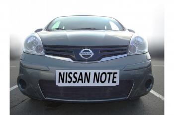 759 р. Зимняя заглушка решетки радиатора Стрелка11 Nissan Note 1 E11 рестайлинг (2008-2013) (черная)  с доставкой в г. Чебоксары. Увеличить фотографию 2
