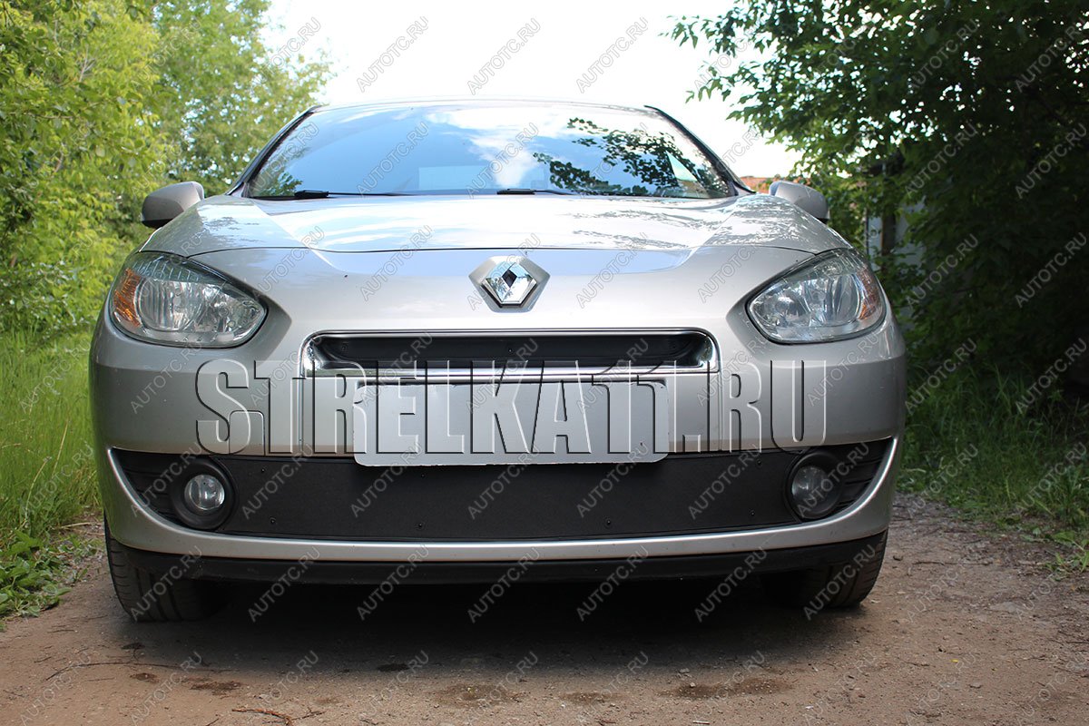 759 р. Зимняя заглушка решетки радиатора (низ) Стрелка11 Renault Fluence дорестайлинг (2010-2012) (черная)  с доставкой в г. Чебоксары