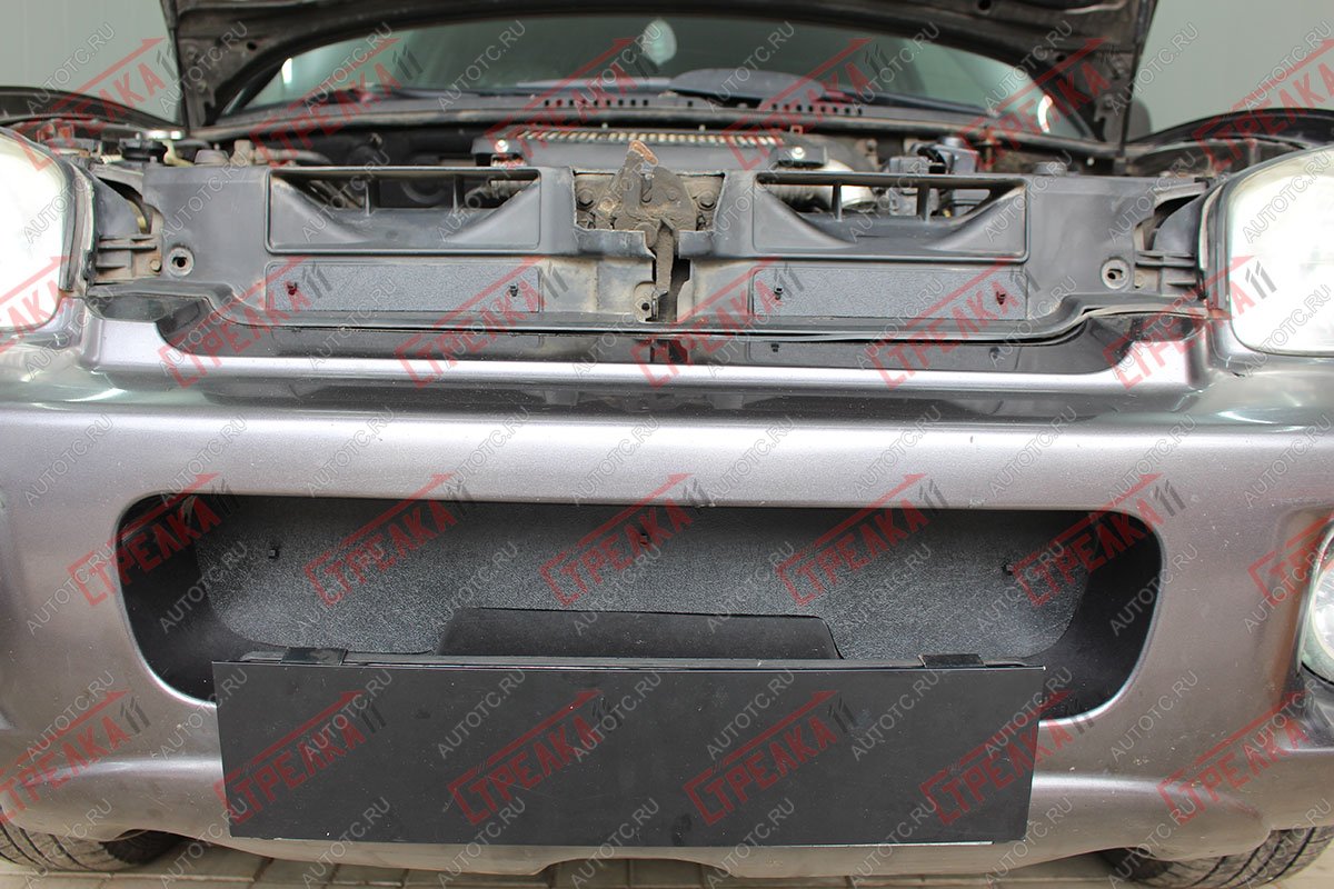 1 239 р. Зимняя защита на стяжке (низ) Стрелка11 Hyundai Santa Fe SM (2000-2012) (черная)  с доставкой в г. Чебоксары