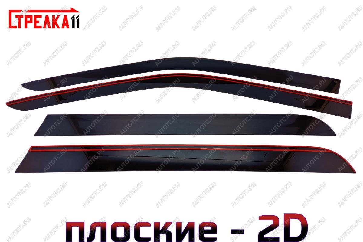3 799 р. Дефлекторы окон 2D Стрелка11 Honda Pilot YF4 рестайлинг (2011-2015) (черные)  с доставкой в г. Чебоксары